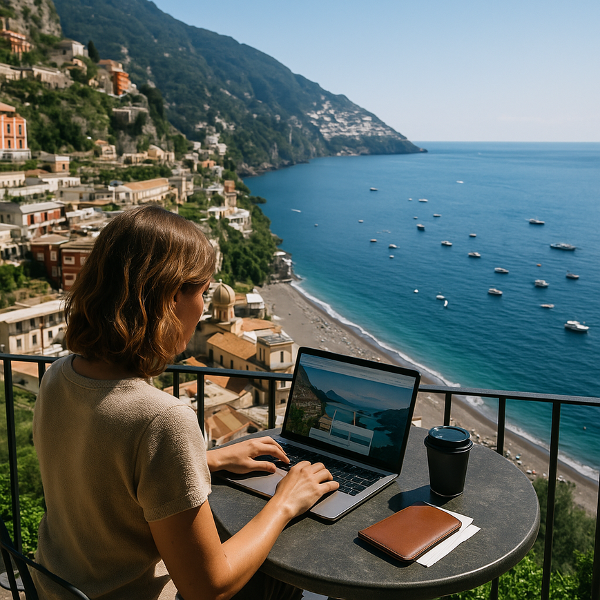 Homeworking travel agents engaging virtually with travel suppliers